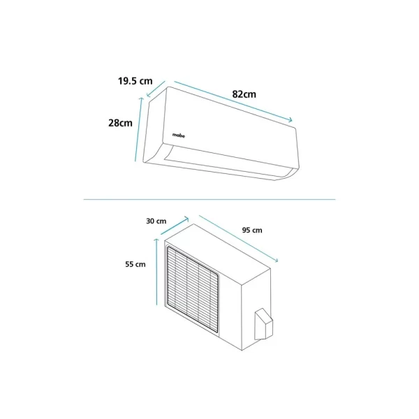 Aire Acondicionado Convencional Mabe 220V 12000 BTU Blanco MMT12CDBWCCC8 3 1 »