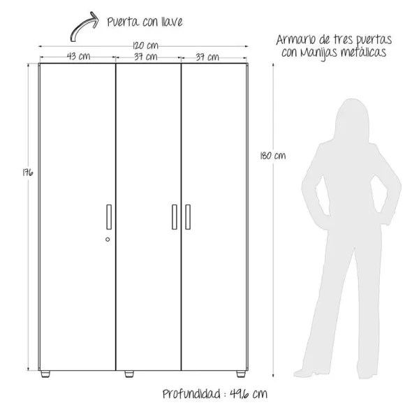 Closet Armario Bilbao 120 cm 4 »