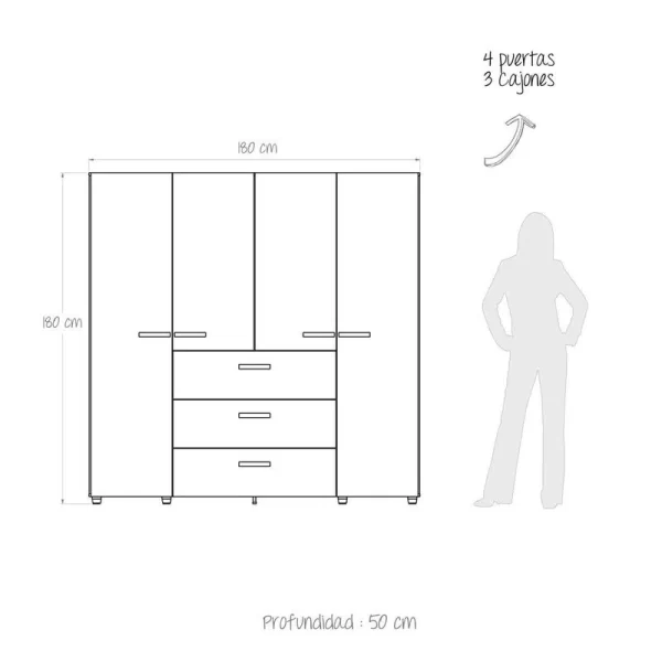 Closet Armario Saga 180 cm 4 »