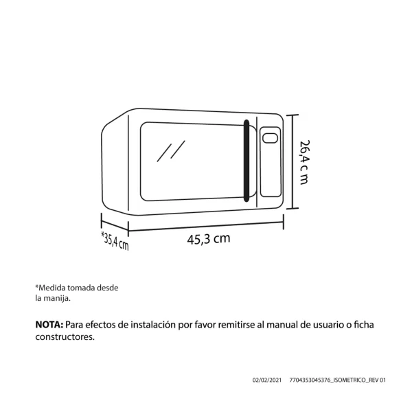 Horno Microondas Haceb Inox Con Manija 0.7 20 Litros 3 »