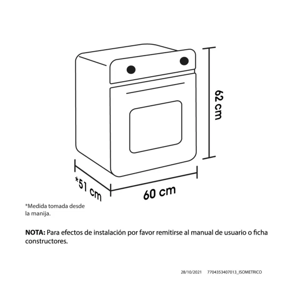 Horno mixto Tofu 60 cm Inox con vidrio negro gas natural 120V Haceb 4 »